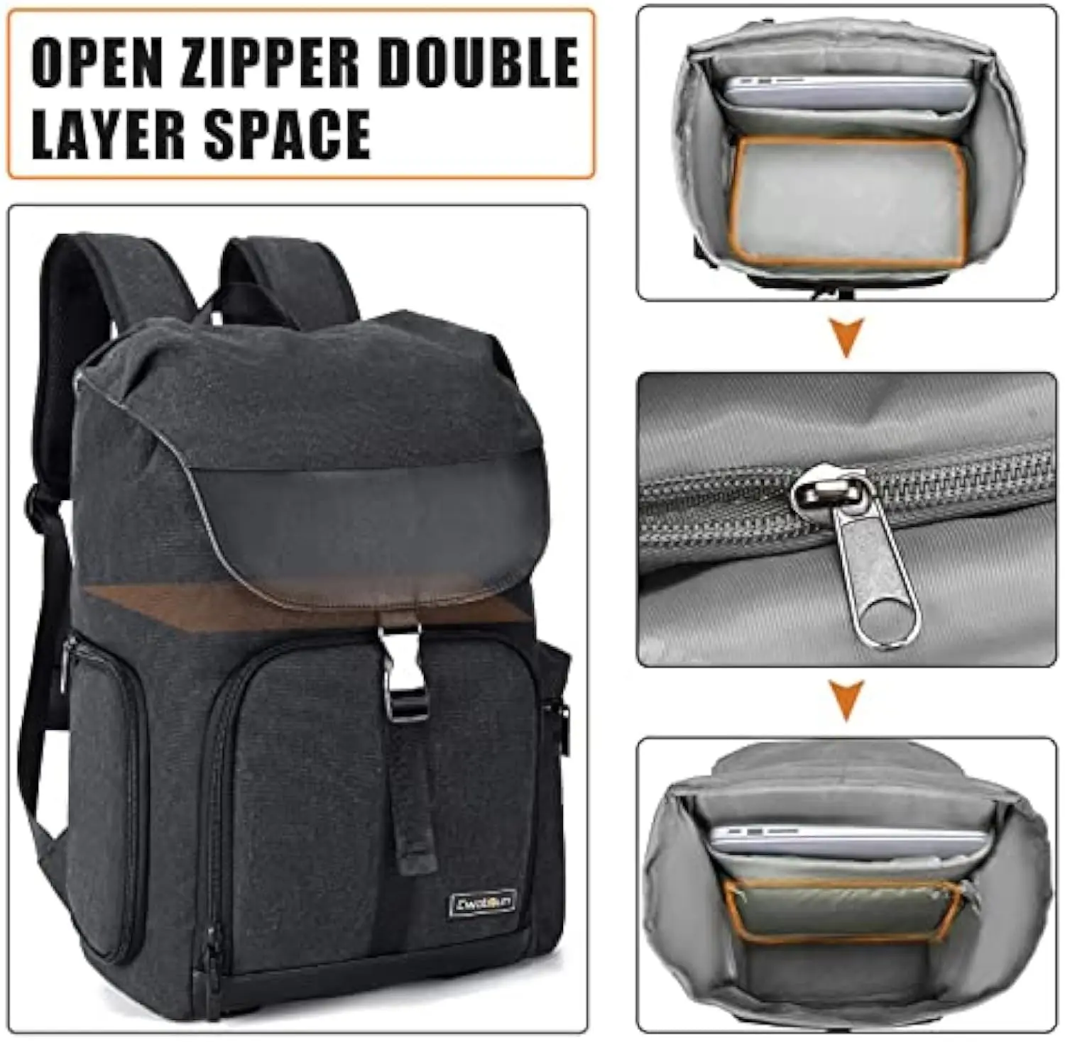 Zaini per fotocamere CADeN borse resistenti all'acqua di grande capacità per Nikon Canon Sony DSLR Len treppiede borsa da viaggio all'aperto per uomo donna