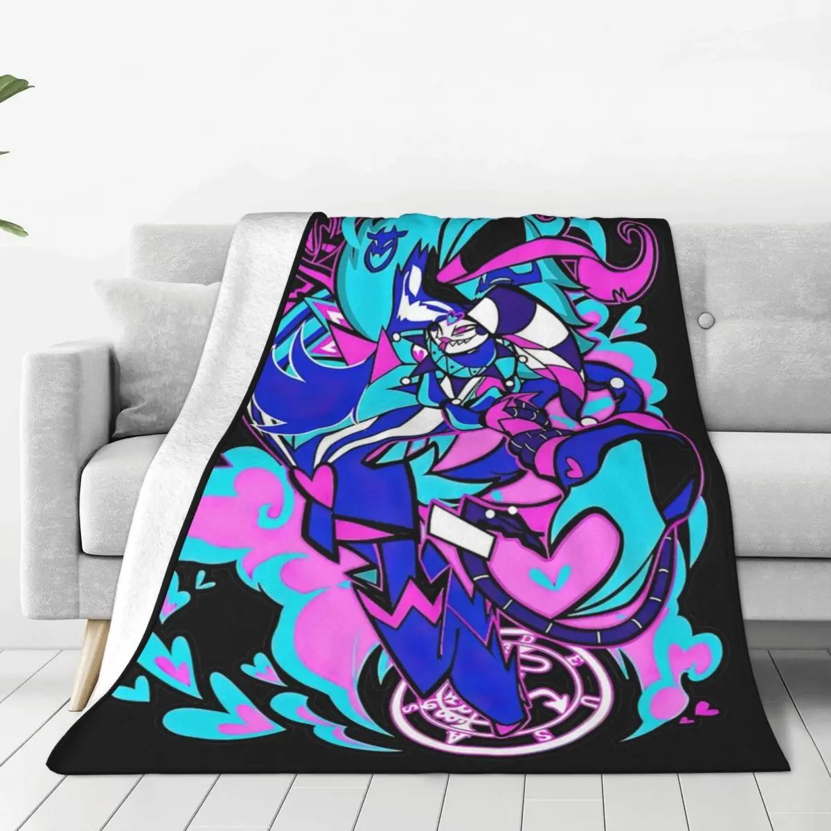 Ozzie Fizzarolli Fleece Throw Blanket Hazbin Hotels Blanket for Sofa Car Warm Bedding Throws