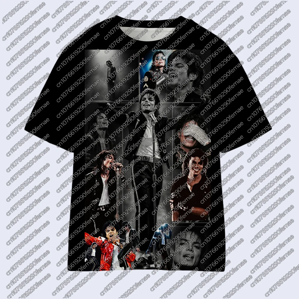 Neues Sommer-Kinder-T-Shirt „Michael Jackson Tribute“ im KPOP-Mix-Stil – Trendiges Oberteil für Jungen und Mädchen, ideal für den Alltag und Ausflüge, Fan-Geschenkidee – Detail 9