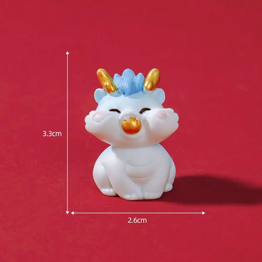 Cartoon New Year China-Chic Figurine Handmade Gifts Miniature Figurines Resin Zodiac Dragon Dragon Ornaments Desktop