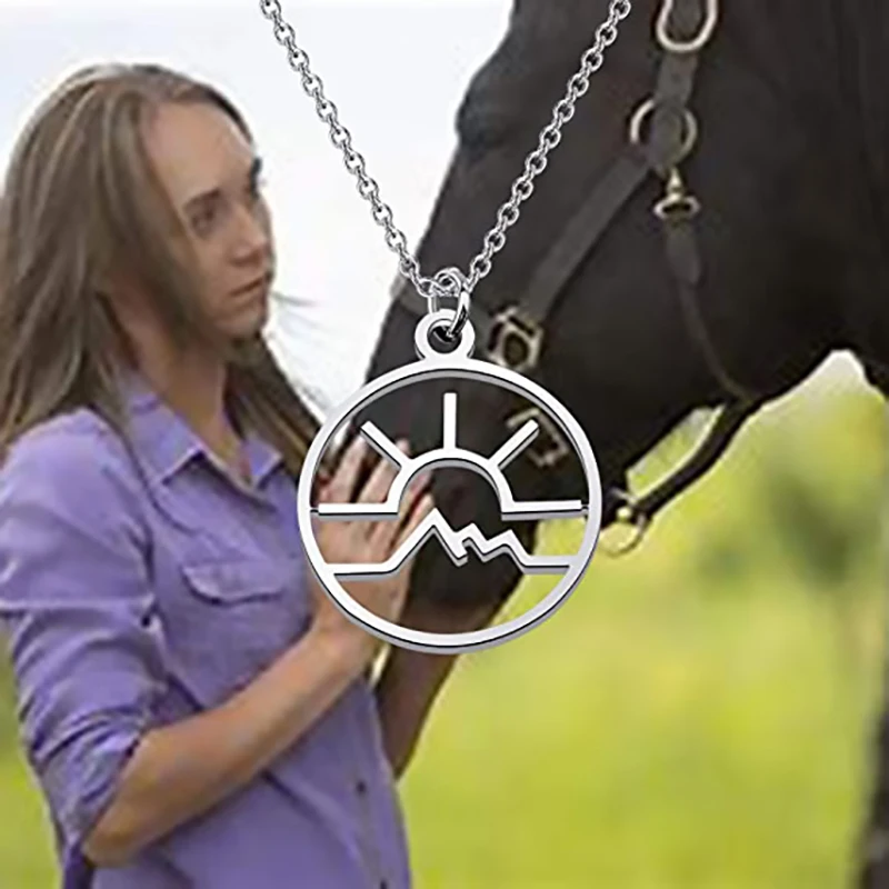 Hollow Cutout Sun Mountain Necklace Minimalist Round Sunrise Pendant Nature Inspired Fashion Jewelry Gift