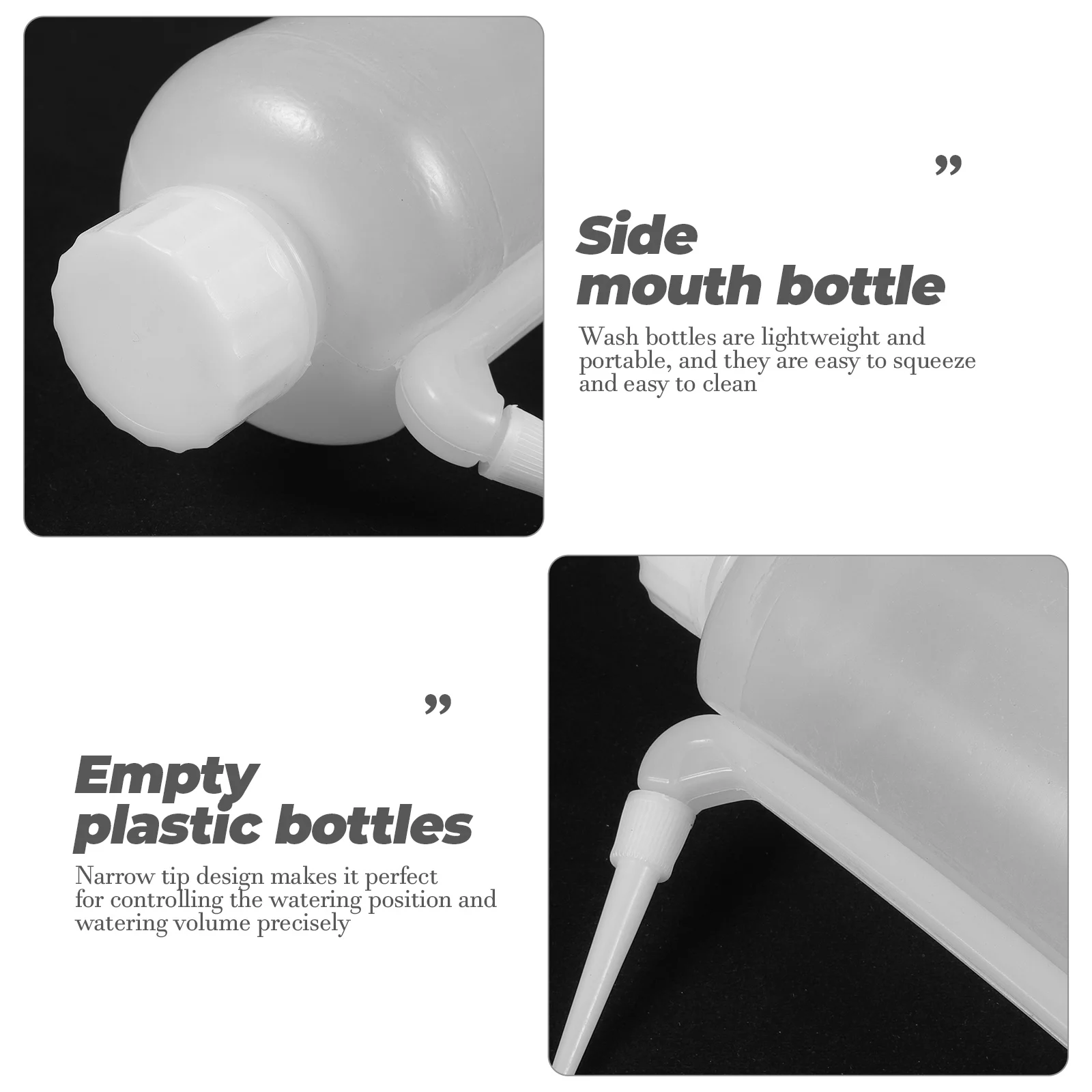 

2Pcs Side Squeeze Empty Plastic Bottles Bottles for Cleaner Plants Watering Portable Empty Bottle Lightweight Durable