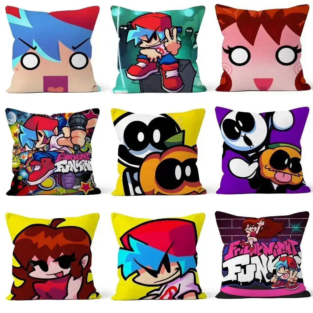 Game Friday Night Funkin' FNF Boyfriend Cushion Cover Throw Pillow Soft Short Plush Cozy Colorfast For Sofa Bedroom Home Decor