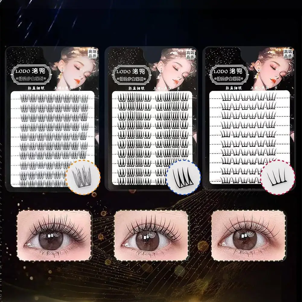 10 rows Black Stem Single Cluster Under False Eyelashes Eye Makeup Segment Grafting Fake Eyelashes DIY Lower False Lashes