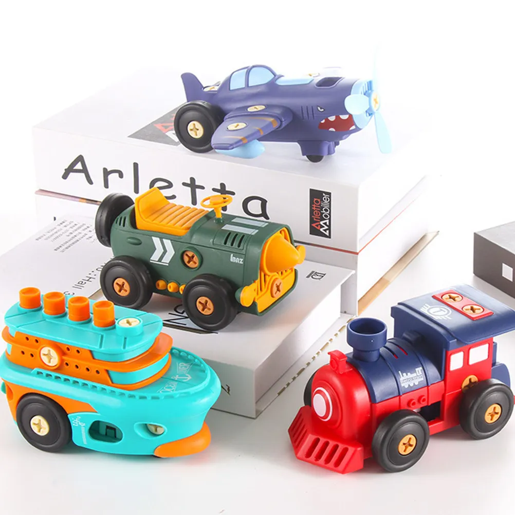 

Набор для творчества: Сборная модель автомобиля/поезда/самолета для детей, развивающая игрушка-головоломка из пластика, на батарейках