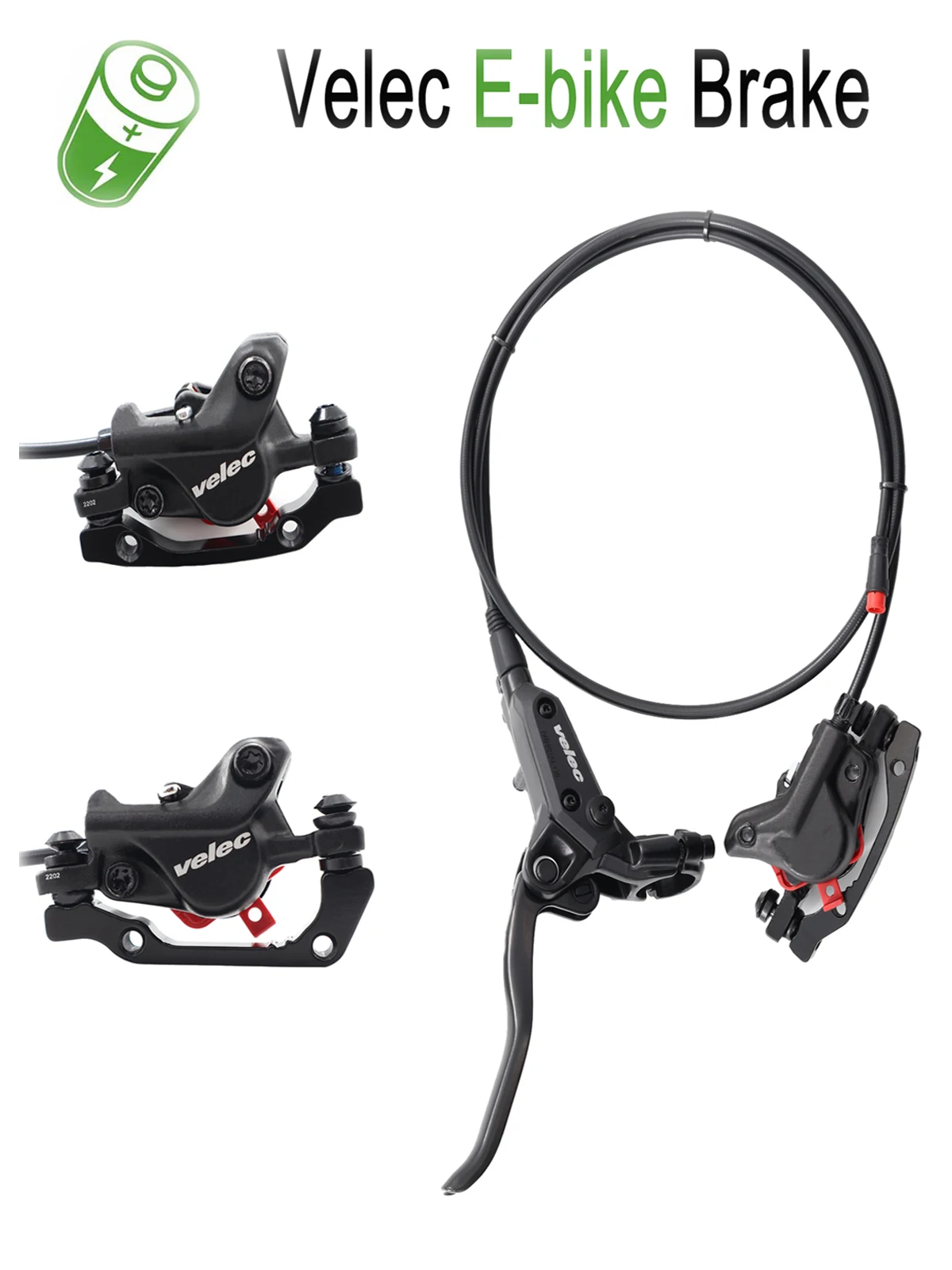 AliExpress NONE Velec Hydraulic Disc Brake Set for EBike 2 Piston Power off Electric Scooter MTB Front Rear Bicycle Brakes with 950mm1650mm Oil