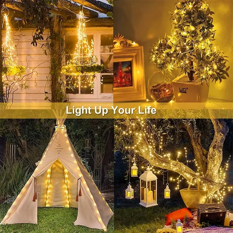 

Outdoor Solar String Light 300/200/100/50 LED Fairy Garland 8 Mode Garden Yard Tree Christmas Party Waterproof Copper Wire Lamp