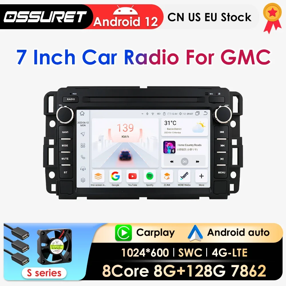 

Android 12 Car Radio GPS for Chevrolet Silverado Tahoe Monte GMC Yukon 3 Denali Acadia Multimedia Player Radio 7Inch 2Din GPS