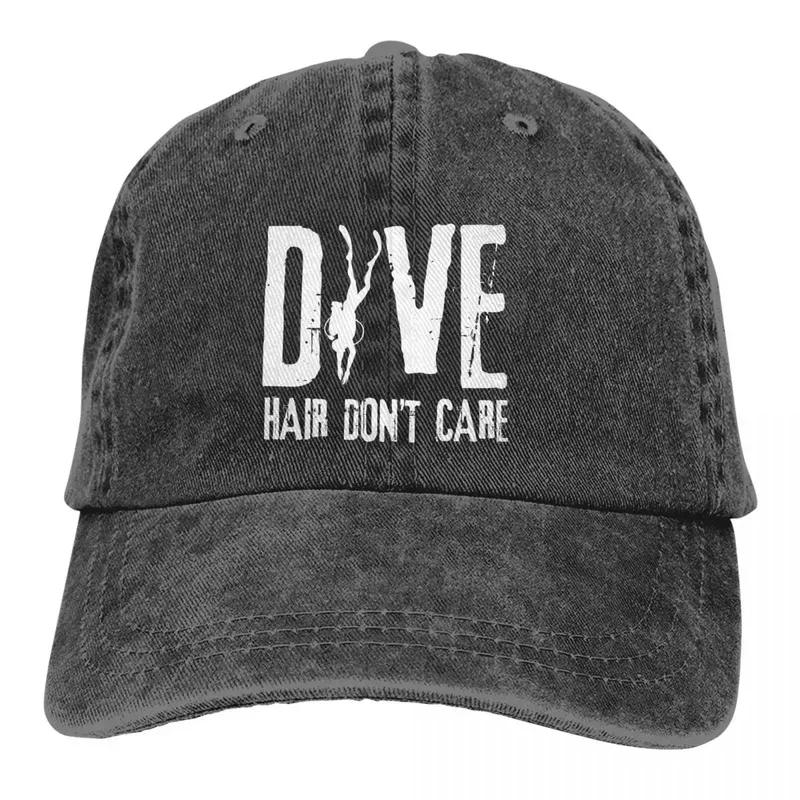 

Pure Color Cowboy Hats Hair Don'T Care Diver Women'S Sun Visor Baseball Caps Dive Scuba Diving Peaked Trucker Dad Hat