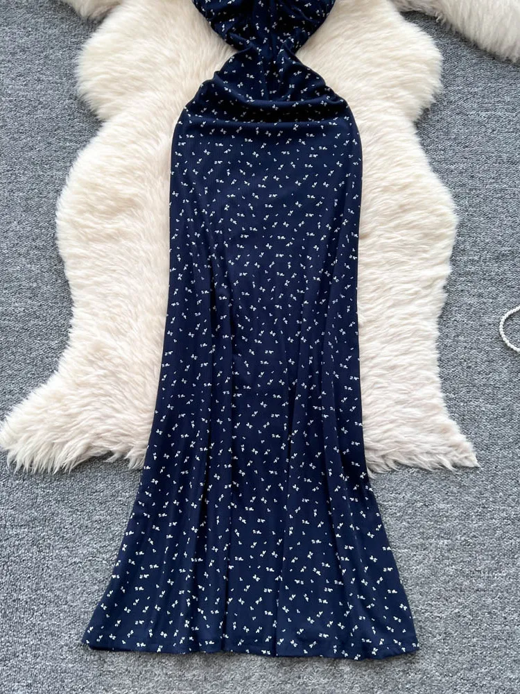 Pure Desire Floral Lace Splice ter Ne Long Dr Femme Slim Fit Bal Summer Dr French Sle Taille haute A-Line S...