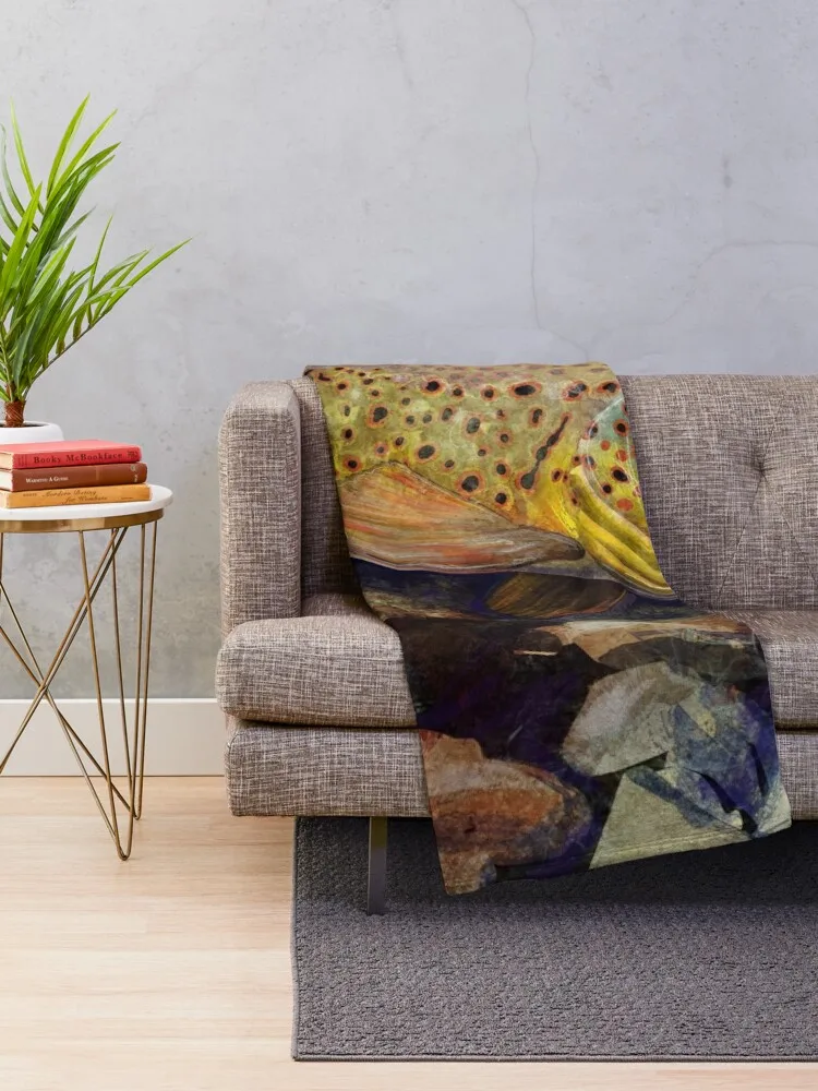 The Wild Brown Trout Throw Blanket Decorative Throw Fashion Sofas Blankets