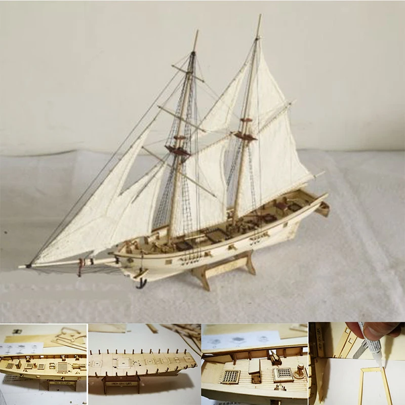 New Classic Wooden Sailboat Model DIY Set Ship Assembly Decoration Gift Home Decoration Ornament