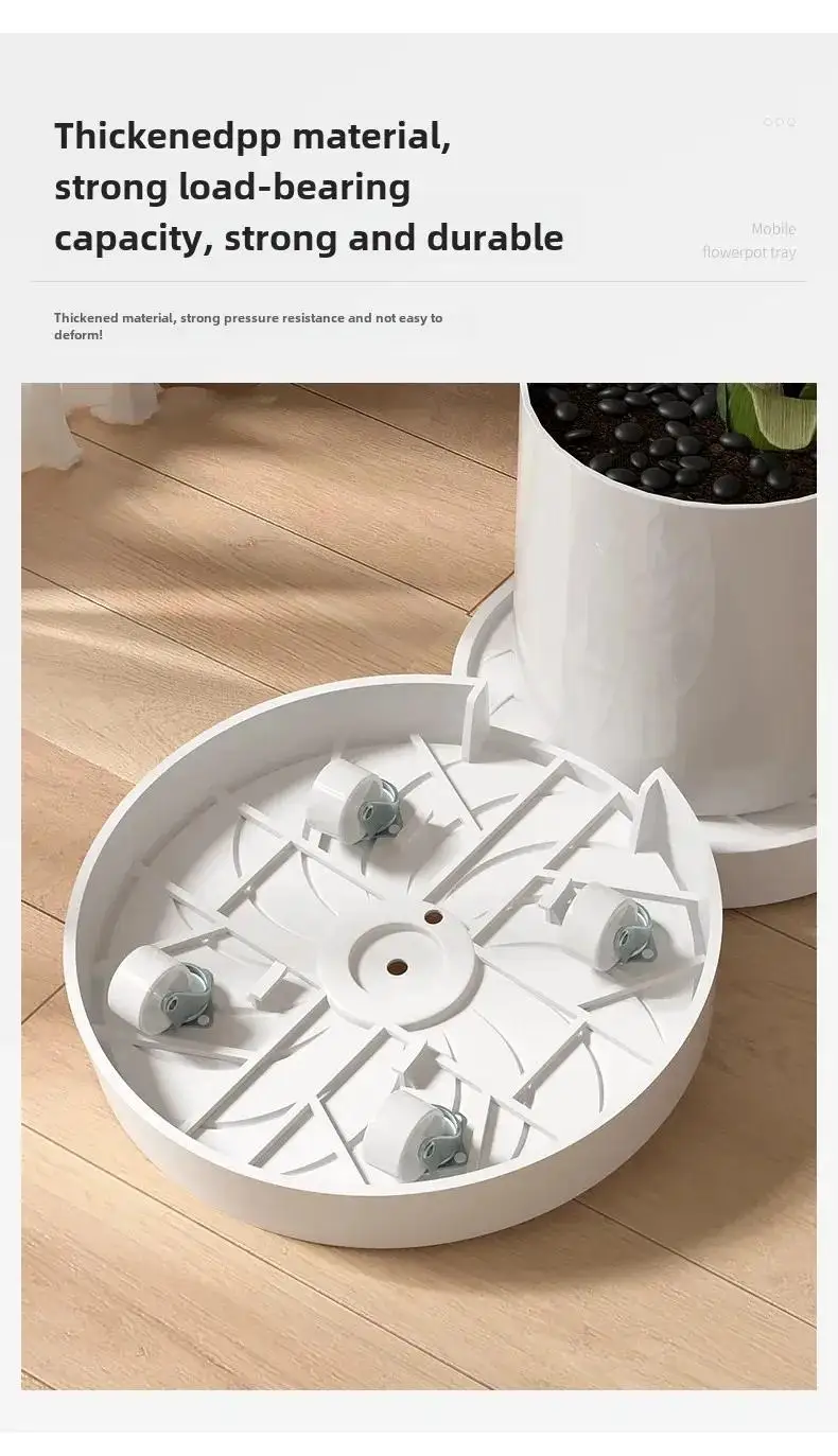 Universal Rad Blumentopf Basis Stille Unsichtbare Balkon Outdoor Garten Blumentopf Mobile Tablett Kunststoff Verdickt Gärten Liefert – Detail 6