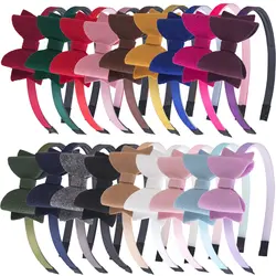 5pcs Girls Hair Bows with Hairbands Soft Hair Bows Headbands for Girls Kids Hair Accessories Teeth Plastic Headband Headwear