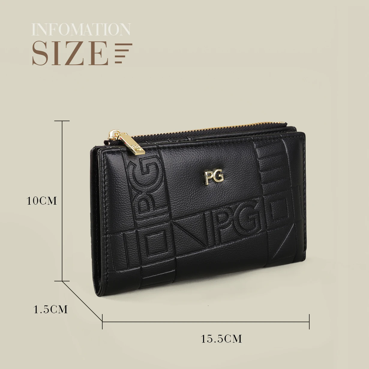 PG wallet Fashion Classic Retro Women's Universal Wallet Letter Printed Portable Card Bag Zero Wallet Wallet