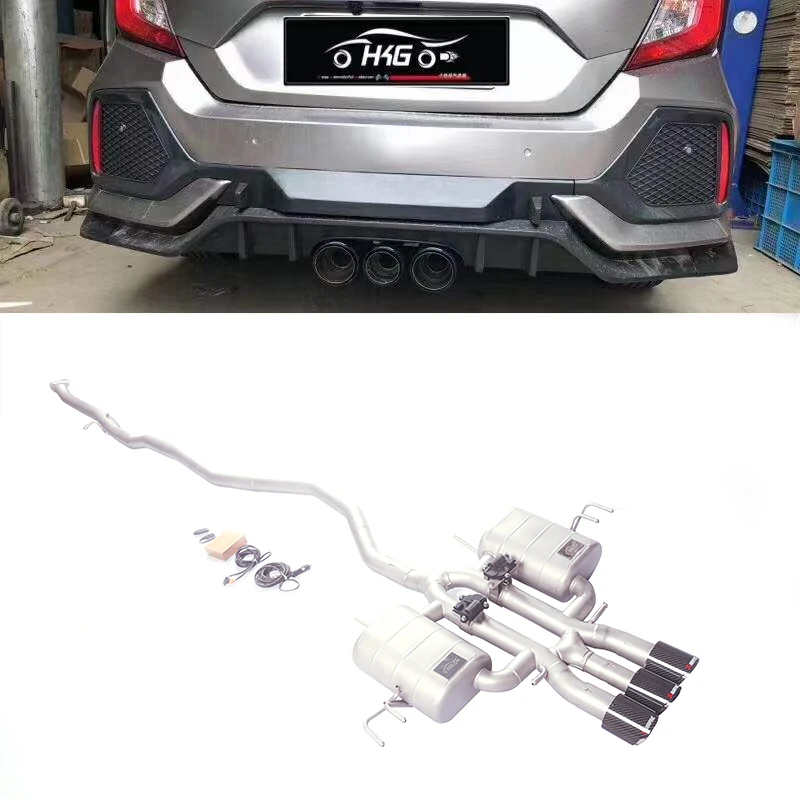 OEM High Performance Quad Stainless Steel Exhaust Pipes for Honda Civic Type-R FL5 2.0T Ss304 Full Exhaust Pipes