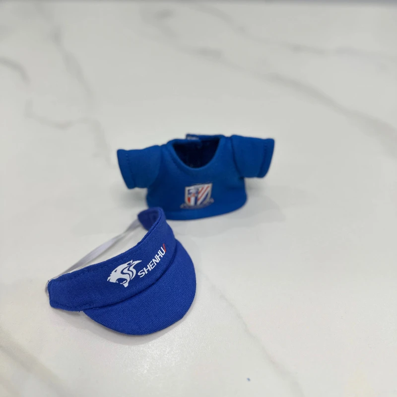 

For Labubu Clothes Shanghai Shenhua Football Jersey Plush Toy Baseball Cap Pullip Clothes Hanging Decoration For 17cm Labubu