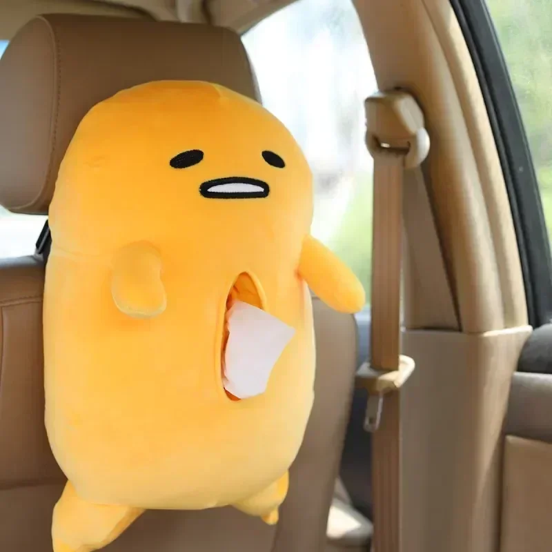 Gudetama – porte-serviettes en peluche, poupée mignonne, tiroir Portable, boîte à mouchoirs de voiture, fournitures multifonctions, oreiller, jouets créatifs, cadeau