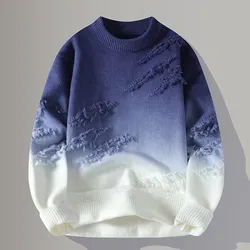 2024 Winter Sweaters for male men thick O-neck sweater men Student youth sweaters autumn Men's wool Casual Knitwear Pullover
