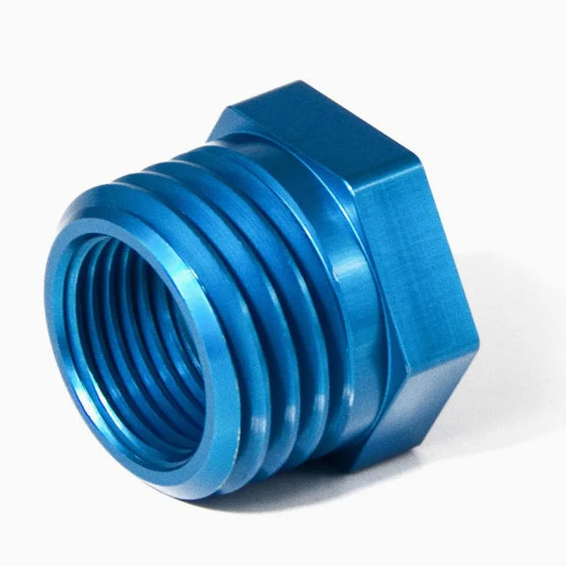 أجزاء مخصصة عالية الجودة، تصميم بسيط إلى الإنتاج، تطرق التصنيع باستخدام الحاسب الآلي، وصلة ملولبة من سبائك الألومنيوم #1