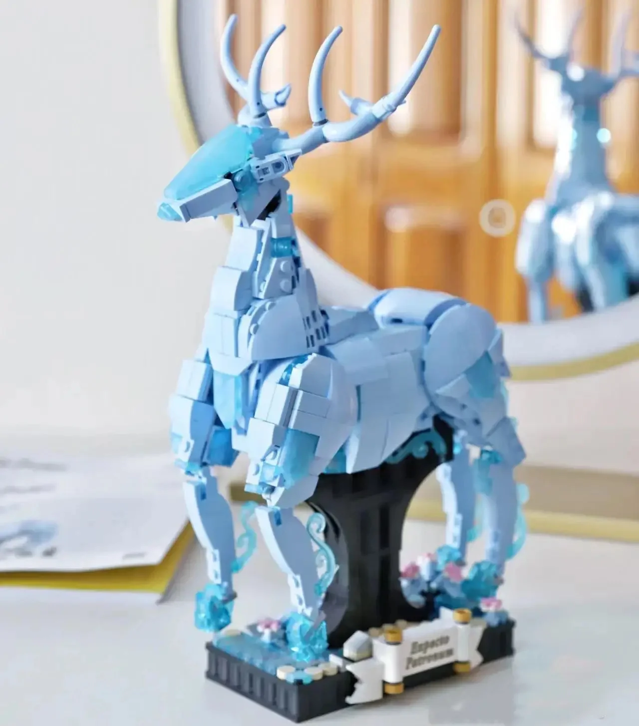 Toy Building Blocks 2-in-1 Movies Anime Model Expecto Patronum Bricks Compatible 76414 De Stag Wolf Toys Children Birthday Gift