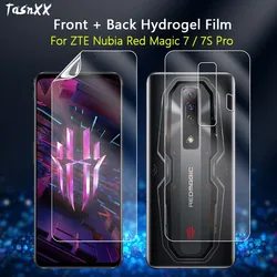 2 in 1 Front / Back Screen Protector For Nubia Red Magic 7 7S 6 Pro Clear Full Cover Soft Repairable Hydrogel Film -Not Glass