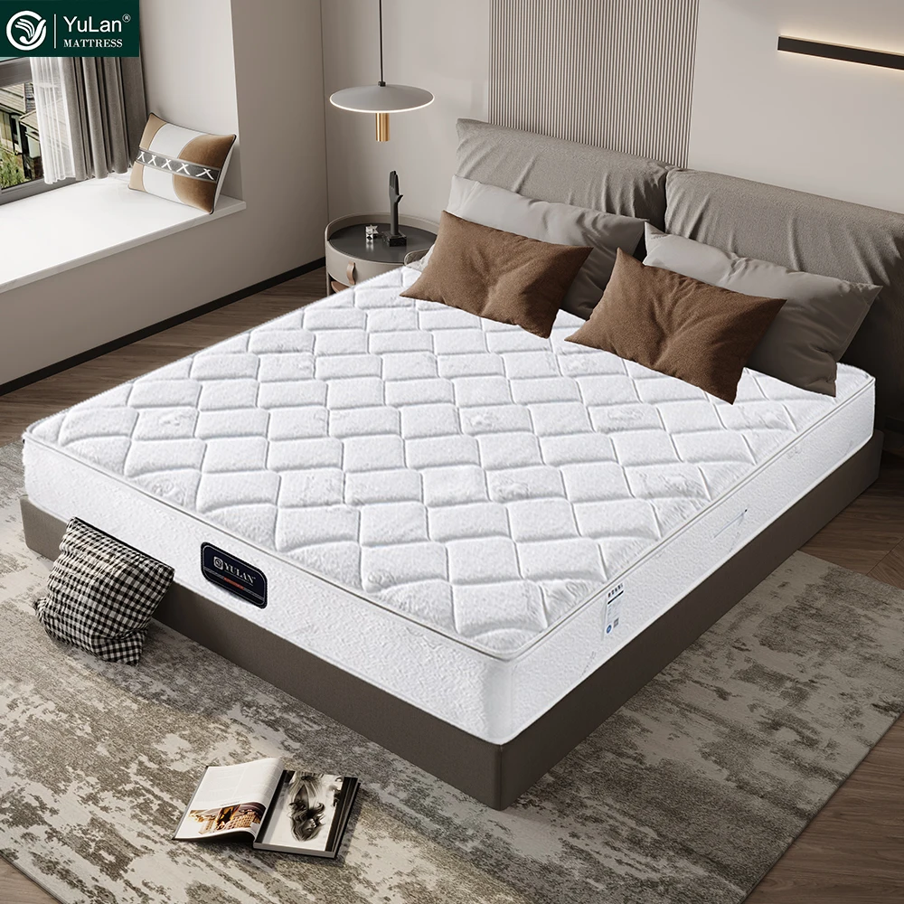 Pillow Top Mattress Medium Roll Compress Pocket Spring Box Best Memory Foam Hybrid Mattress