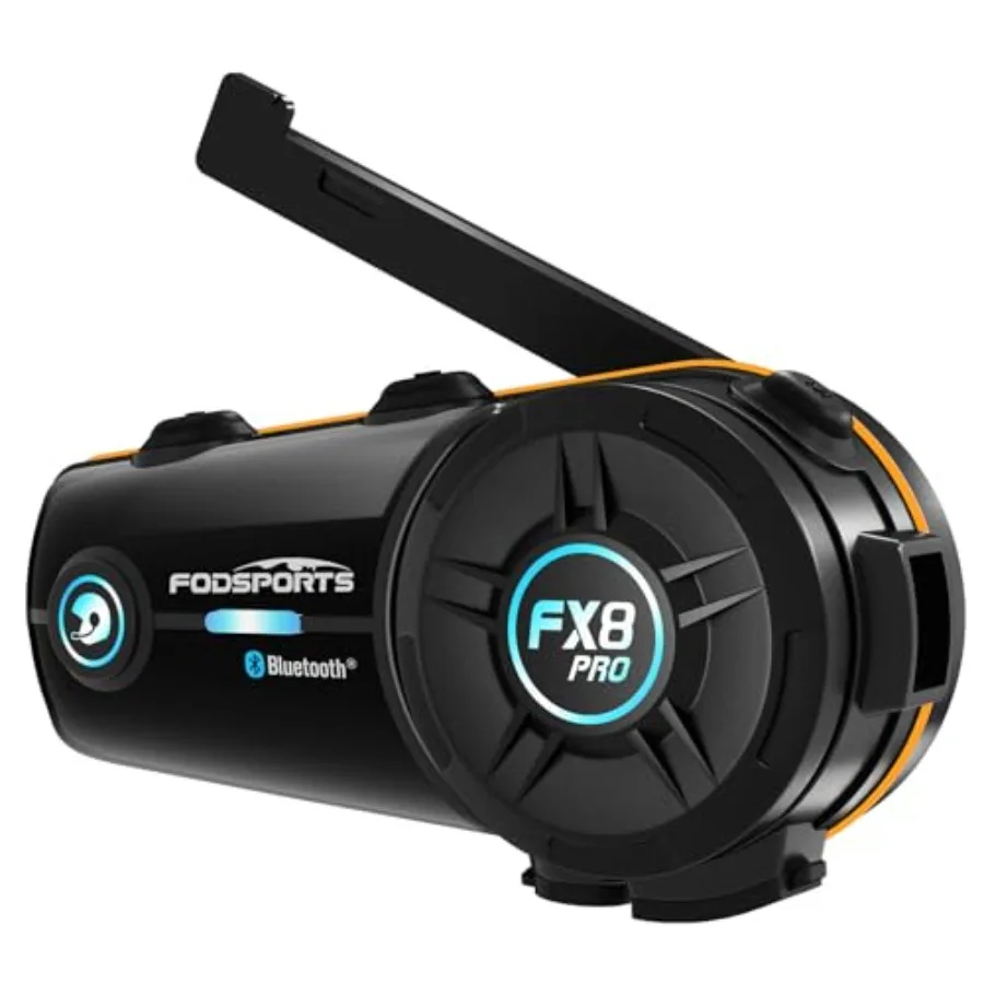 

Motorcycle Bluetooth intercom for group riding ABS plastic black 10-rider connectivity with music sharing waterproof stereo sou