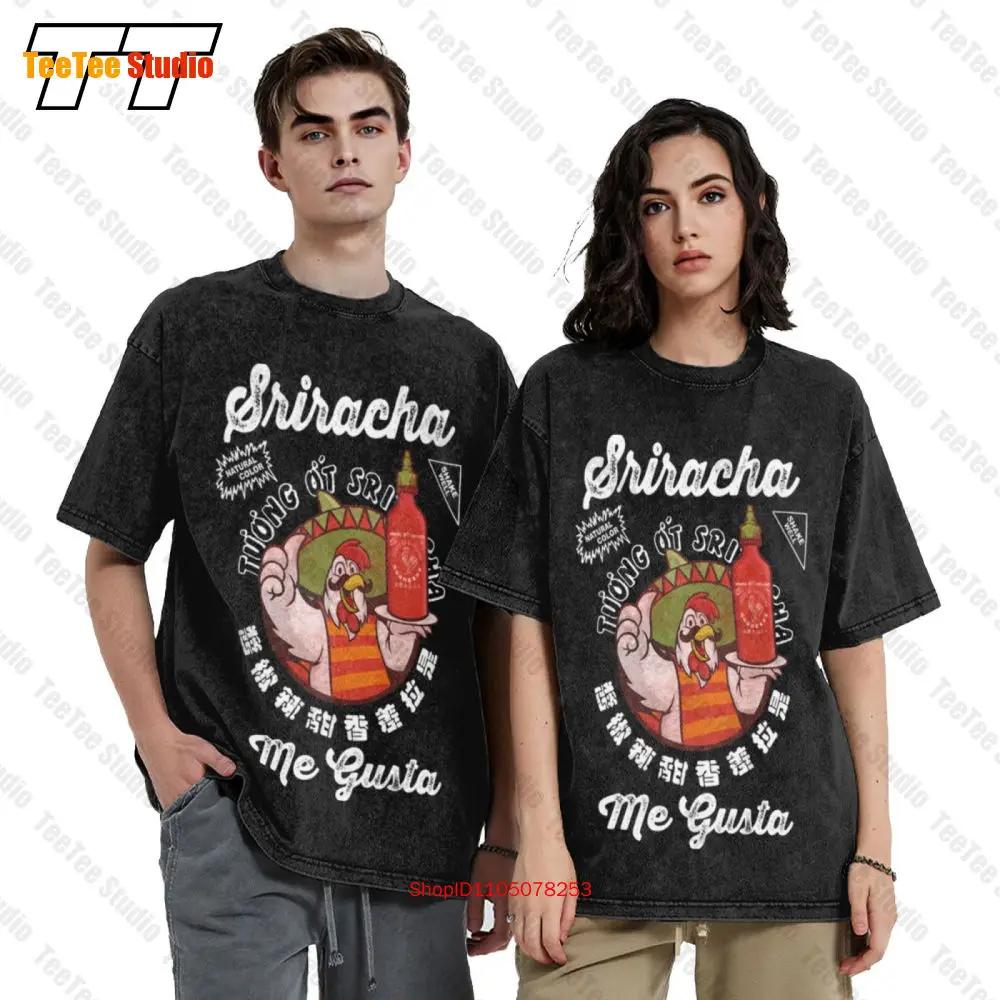 تي شيرت Me Gusta Sriracha Hot Chili Sauce Vintage كبير الحجم 5ZWS
