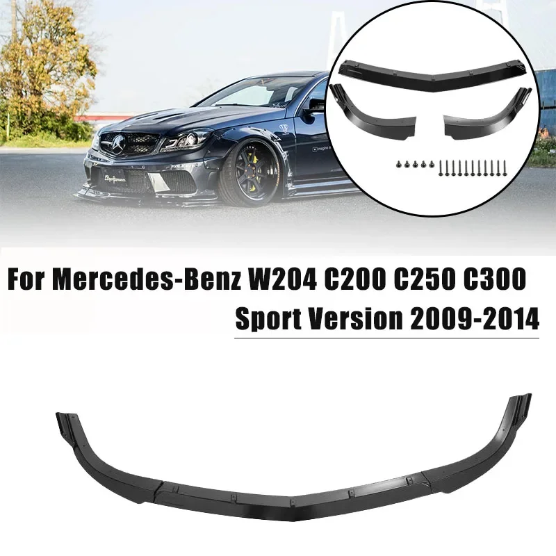 

Car Front Bumper Lip for Mercedes-Benz W204 C200 C250 C300 Sport 2009-2014 Bumper Protector Diffuser Spoiler Splitter Guard