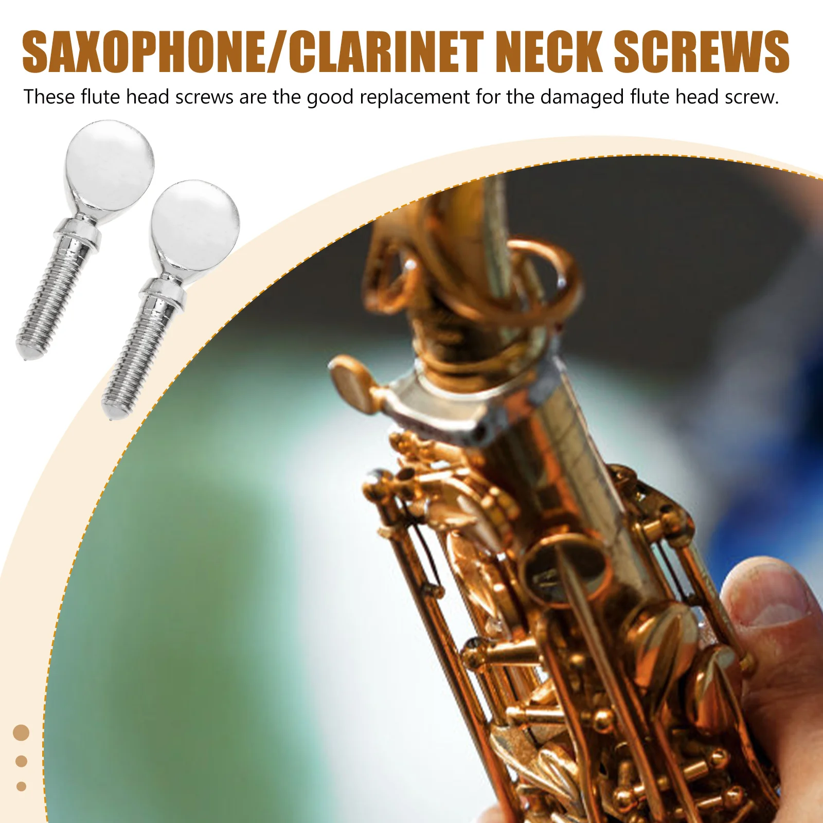 

2pcs Flute Head Screw Premium Copper Durable Simple Safe Installation Flute Parts Accessories Musical Instrument Repairs