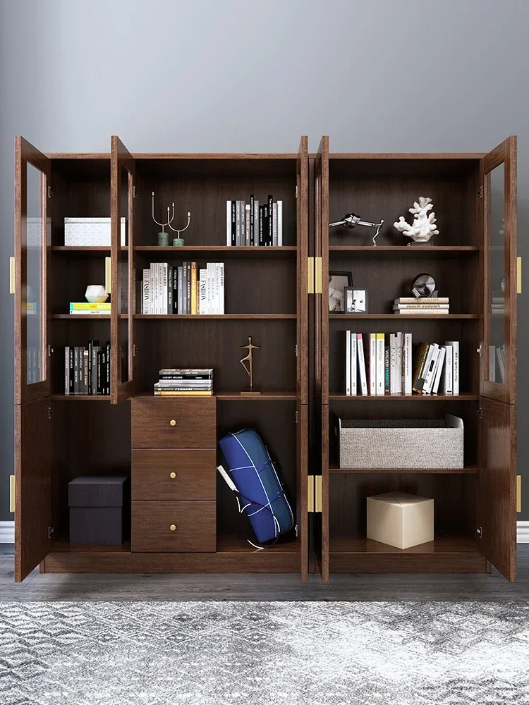 Modern Bookcase Combination Door Against Wall