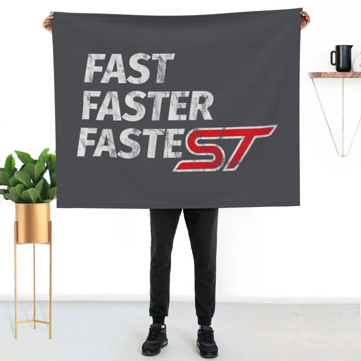 

FAST, FASTER, FASTEST - ST - distressed version #4 Throw Blanket Cozy Light Blanket for Travel Camping Picnic