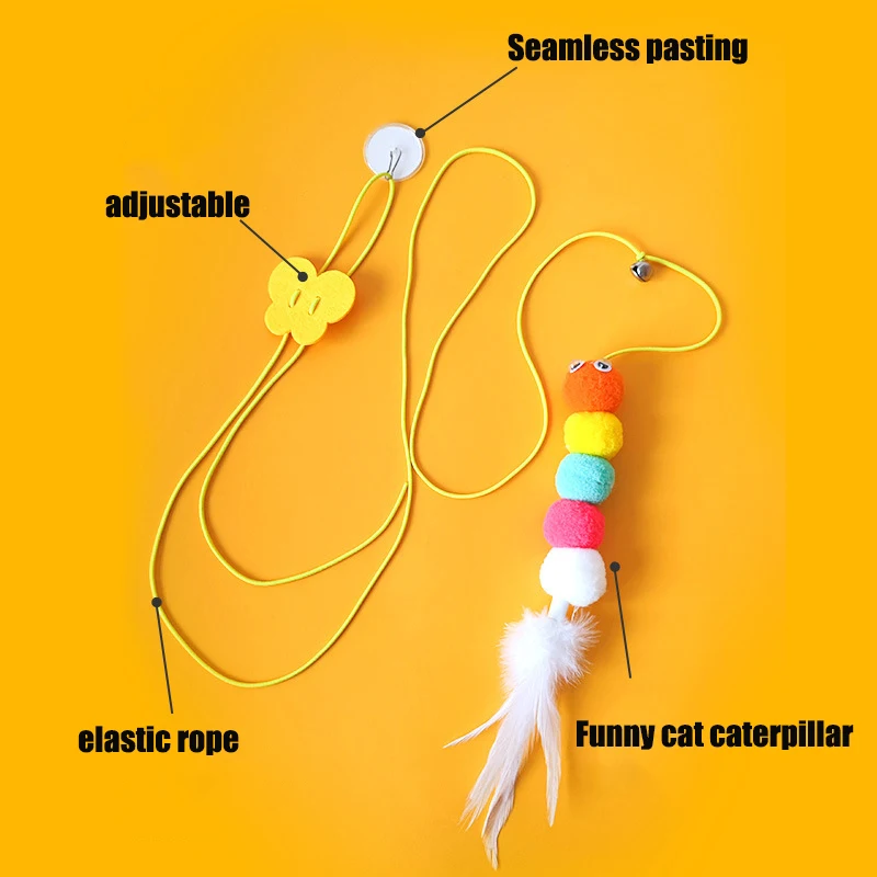 hanging automatic interactive Cat Toy Funny mouse toys Cat Stick with bell Toy for Kitten Playing Teaser Wand Toy Cat Supplies