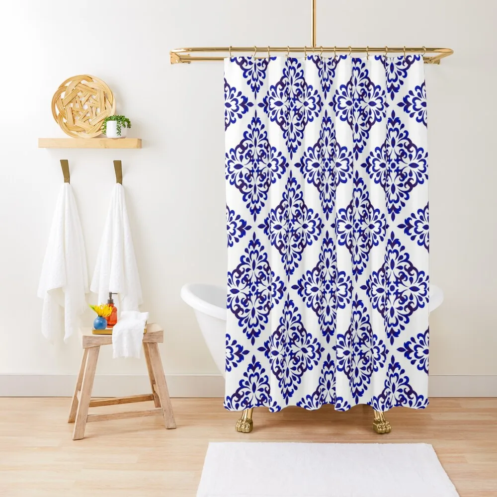 Delft pattern - bestseller! Shower Curtain Bathroom Fabric Luxury Bathroom Shower Waterproof Bathroom Shower Curtain