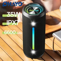 Ohayo Outdoor Speaker, 35W,Bass Boost, 26H Playtime, IPX7 Waterproof, RGB Lights, Bluetooth 5.3, Portable for Outdoor Camping