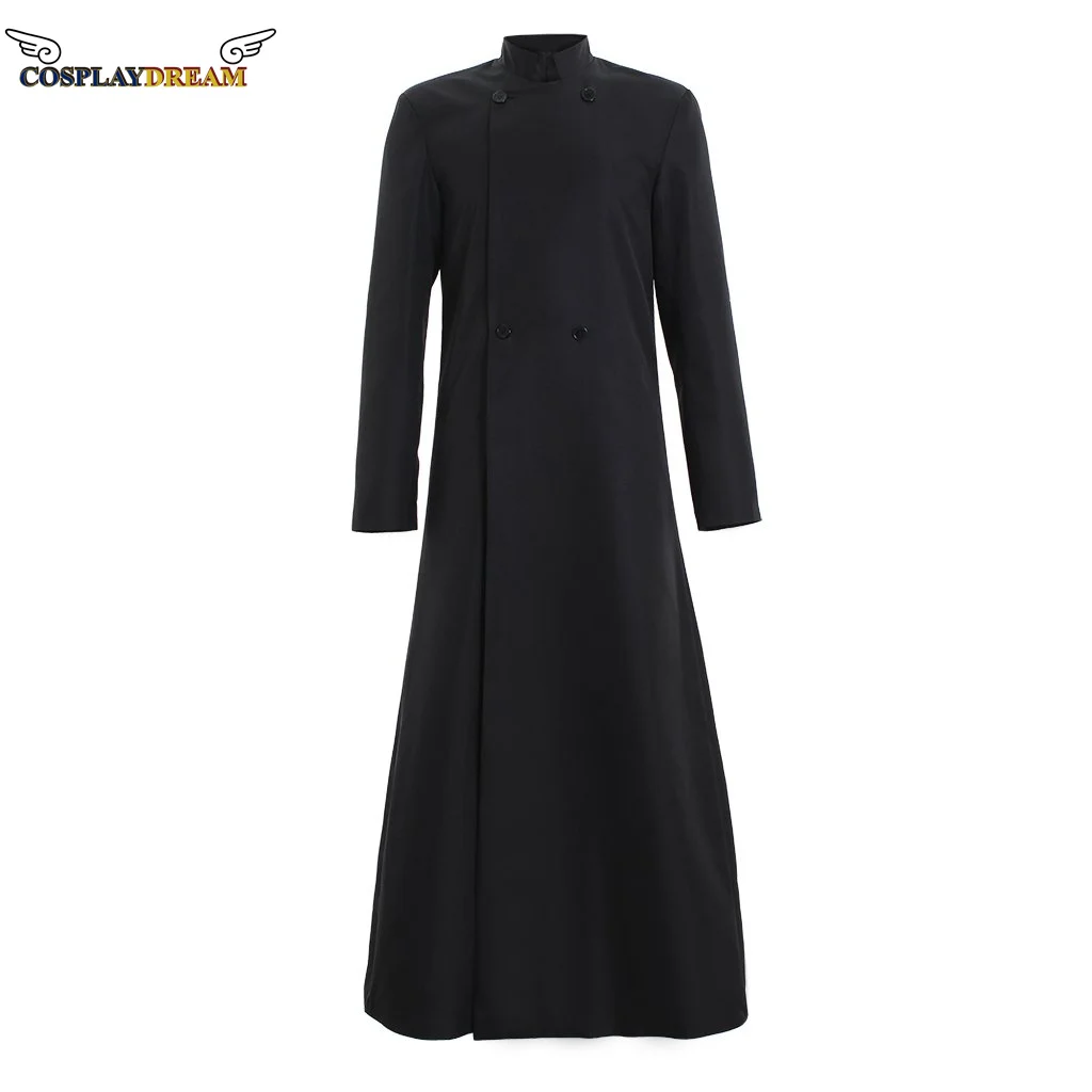 Men's Double Breasted Minister Choir Cassock Robe Clergy Pulpit Long Robe Cassock Clergy Vestment guy's windbreaker