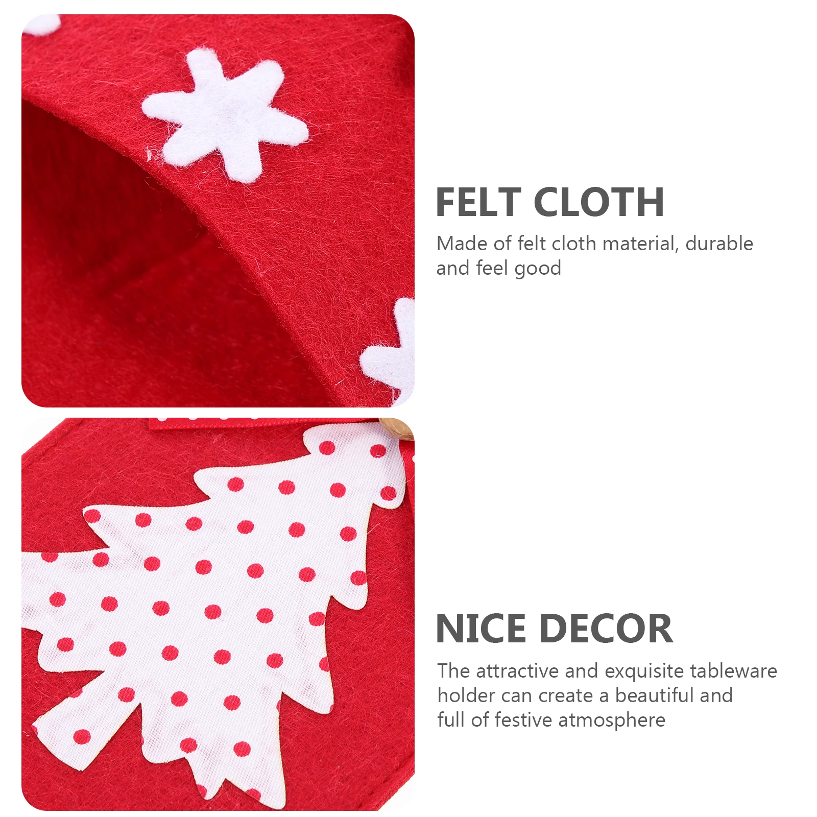 

4Pcs Lovely Tableware Bag Festive Cutlery Storage Cover Xmas Theme Pouch Holiday Dinner Party Decoration Reusable Washable