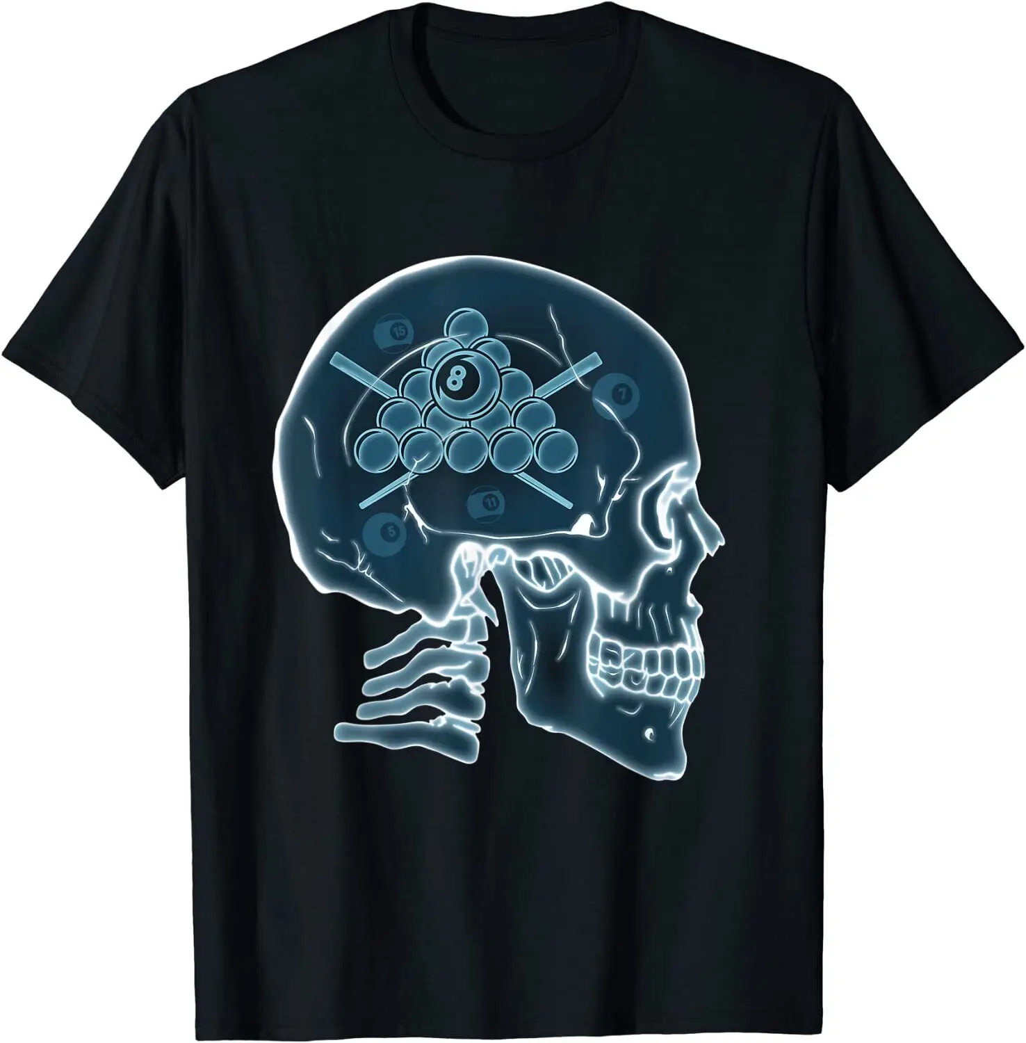 NEW LIMITED Skull Funny Billiar Pool Player Design Great Gift T-Shirt S-3XL