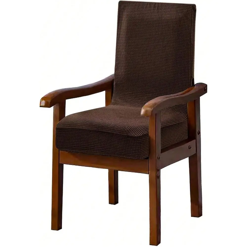 

Brown Arm Chair Covers For Dining Chairs Stretchy Chair Covers Armchair Easy Fit Chair Cover Set Of 1 With Zipper Soft Washable