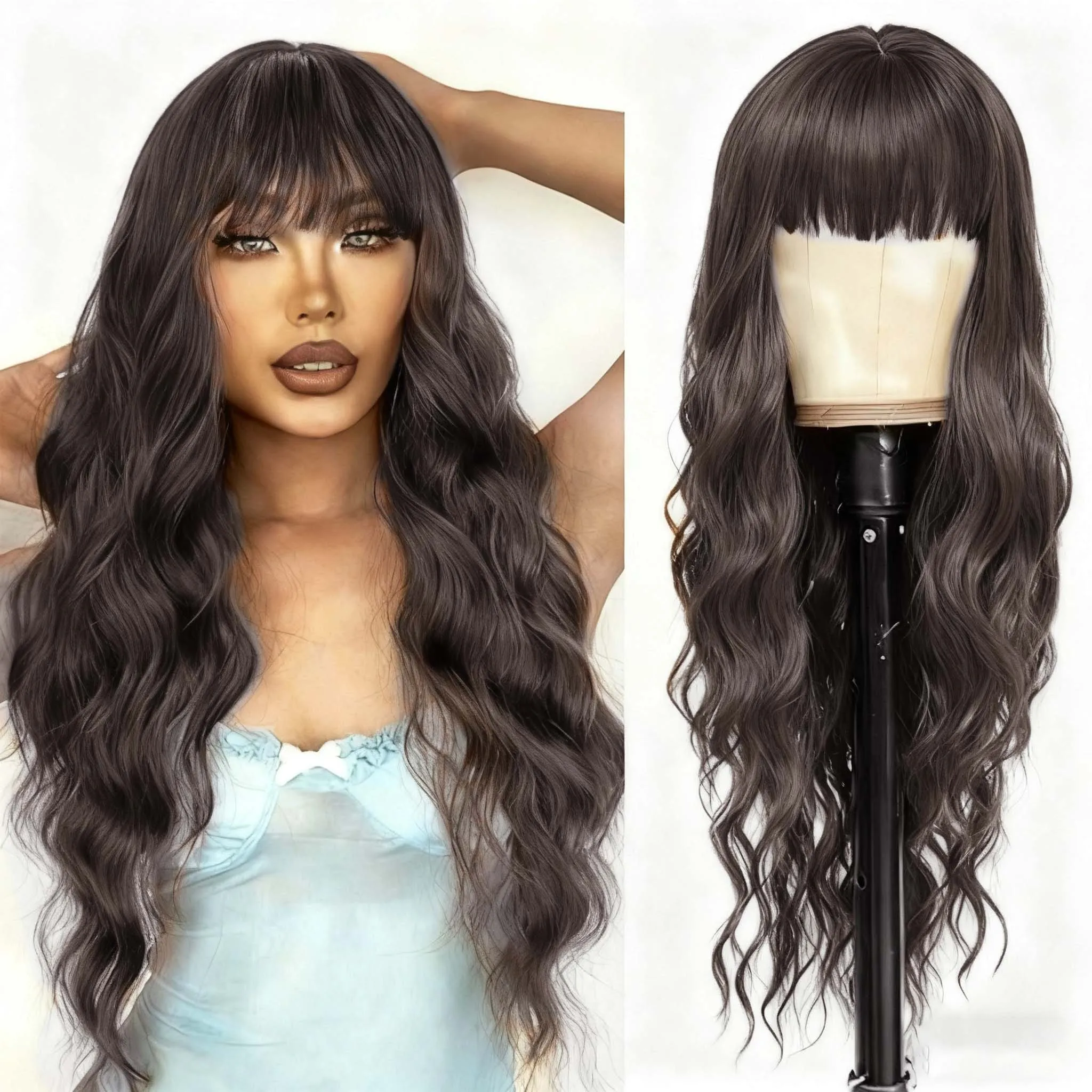 Women's Synthetic Long Lace Ombre Platinum Blonde Wavy Wig