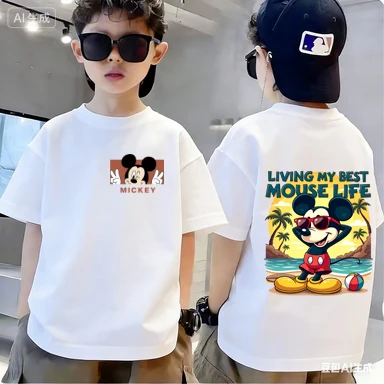 

Dynamic Sweet Mickey Minnie Mouse Matching T Shirt Toddler Boys Girls Fashion Daily Cotton Tee