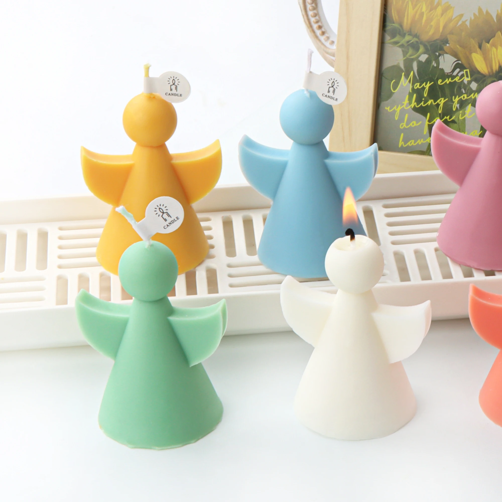 Moldes de silicona con colgante de Ángel 3D, molde para velas en forma de Ángel artesanal para arcilla, yeso, resina epoxi, regalos de Festival, ala pequeña de Ángel