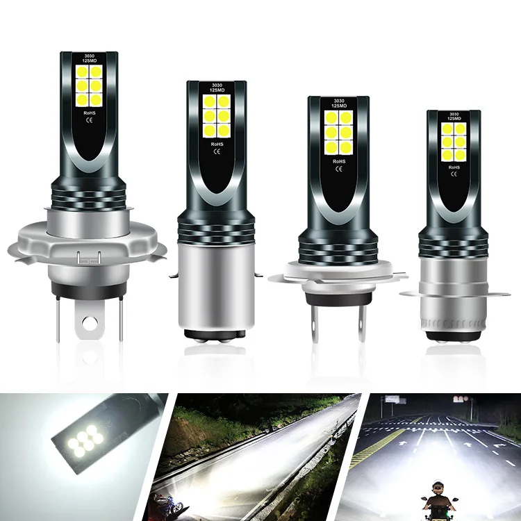 Fourniture spéciale transfrontalière de phares LED de voiture antibrouillard H4 H7 P15D H6 12 lumières phares de moto LED haute luminosité