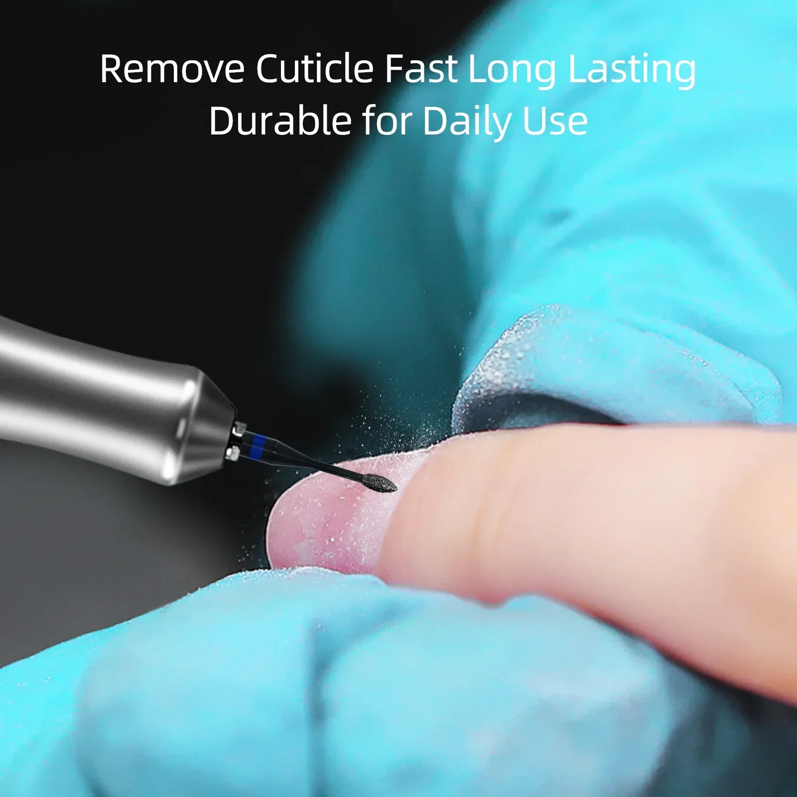 Hytoos brocas de diamante preto para unhas pro, limpeza de cutícula russa para remoção de pele morta e preparação de unhas, ferramentas duráveis de acessórios para unhas