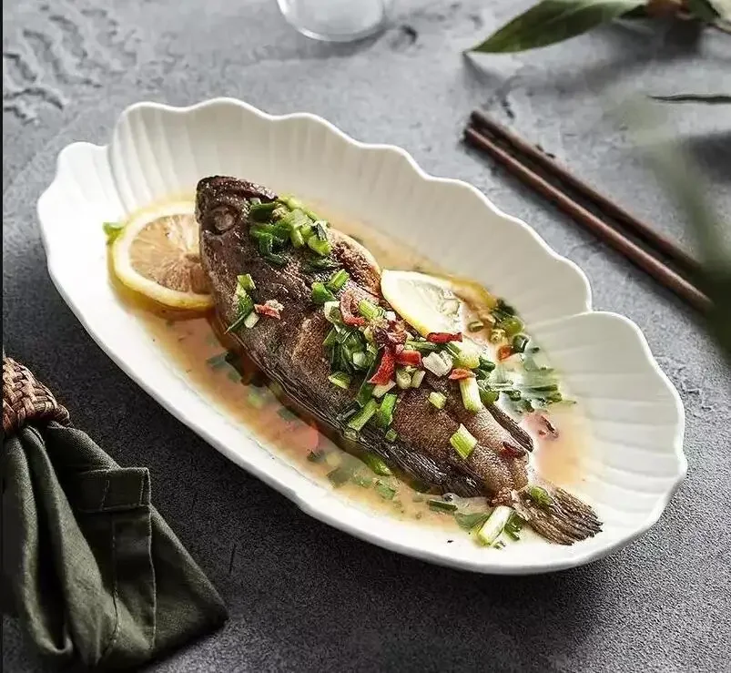 

Овальная керамическая тарелка, отель, ресторан, основное блюдо, украшение для еды, стейк, фруктовый десерт, скандинавская домашняя кухонная посуда