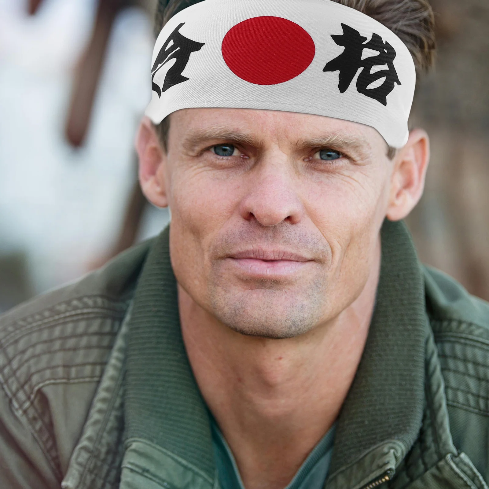 

Japanese Samurai Headband with and Print Multifunctional Breathable Sweat Absorbing Hair Wrap for Karate Ninja