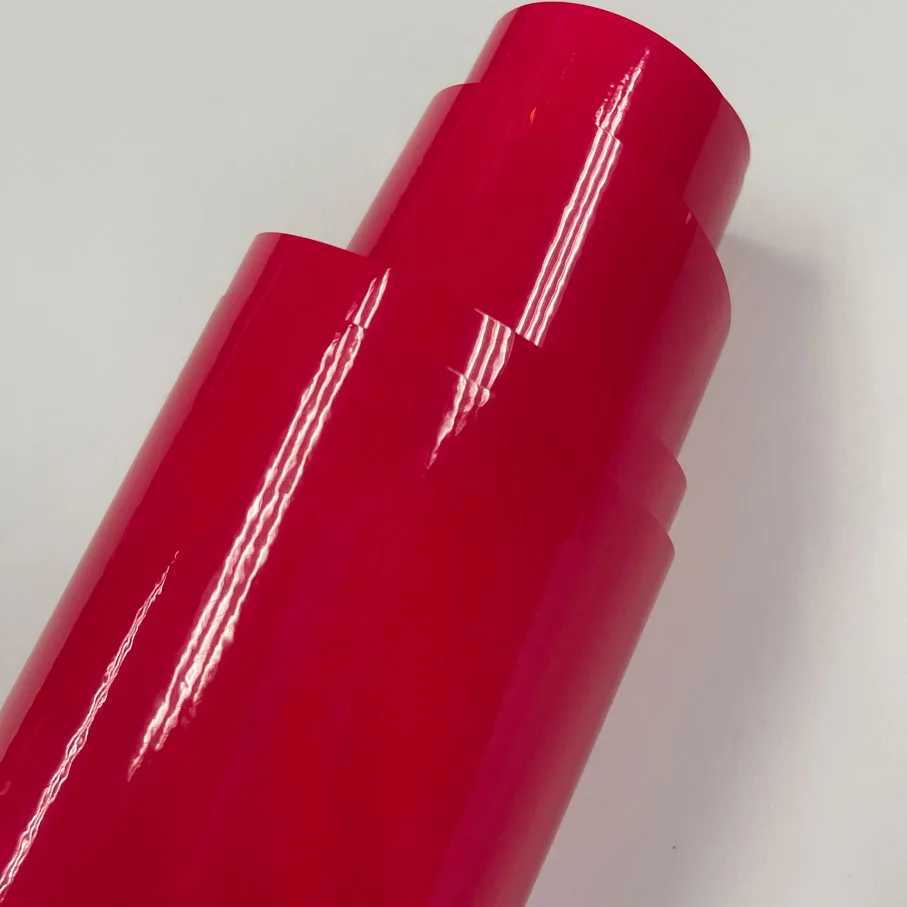 Premium Glossy Fluorescent Pink Car Vinyl Sticker Glossy Fluorescent  Pink Car Wrap Foil Self Adhesive Motorbike Car Sticker