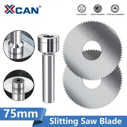 XCAN Circular Saw Blade 75mm Metal Slotting Milling Disc Cutter for Slitting Machining High Speed Steel Slitting Saw Blade 