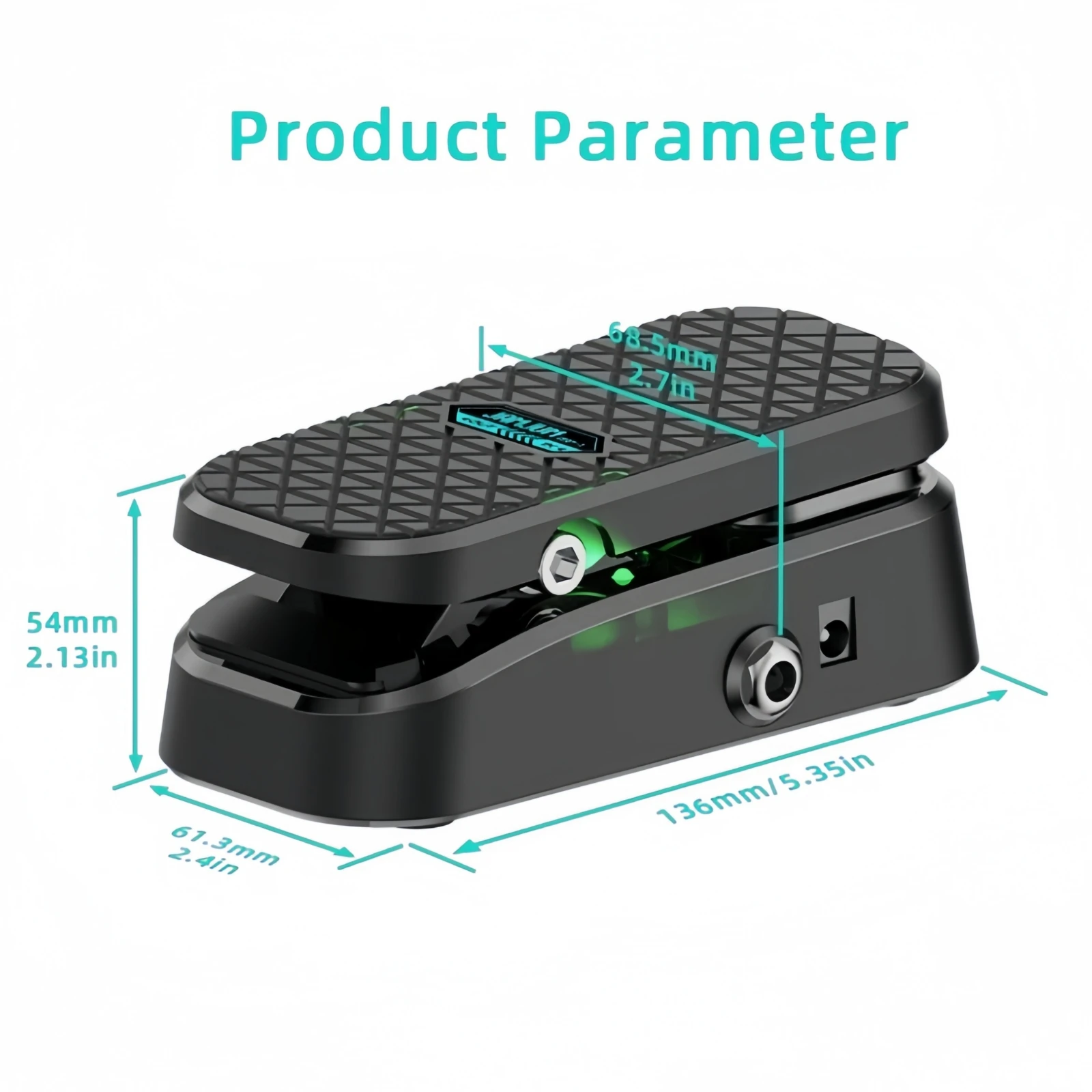 JAMJUM MP-1 Wah/Volume Pedal Precise Direct Control Cushioned Feet No Noise No Power Required for Guitar Rack Studio Performance